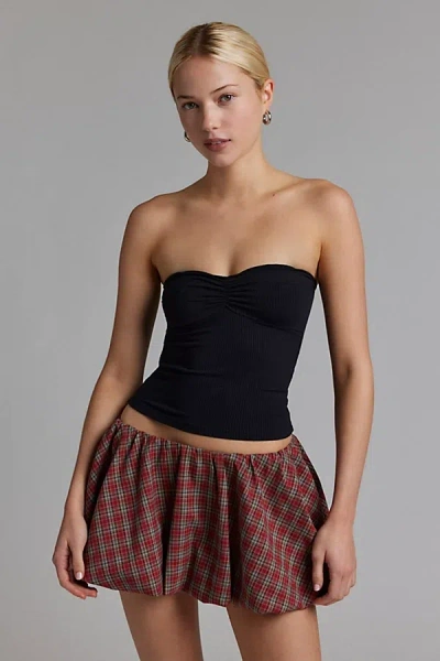 Bdg Carla Sweetheart Neckline Ribbed Knit Tube Top In Black, Women's At Urban Outfitters