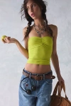 Bdg Carla Sweetheart Neckline Ribbed Knit Tube Top In Chartreuse, Women's At Urban Outfitters