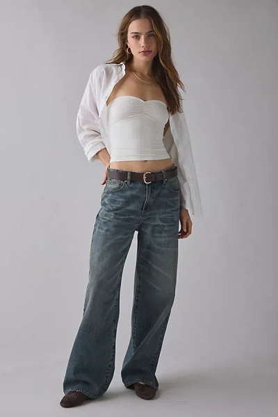 Bdg Carla Sweetheart Neckline Ribbed Knit Tube Top In Gardenia, Women's At Urban Outfitters In White