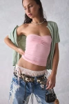 Bdg Carla Sweetheart Neckline Ribbed Knit Tube Top In Pink, Women's At Urban Outfitters