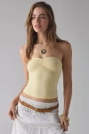 Bdg Carla Sweetheart Neckline Ribbed Knit Tube Top In Yellow, Women's At Urban Outfitters