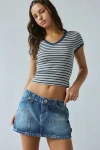 BDG CARPENTER LOW-RISE DENIM MICRO SKIRT IN TINTED DENIM, WOMEN'S AT URBAN OUTFITTERS