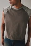 Bdg Carson Cutoff Baseball Tee In Dark Grey, Men's At Urban Outfitters