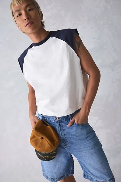 Bdg Carson Cutoff Baseball Tee In Navy, Men's At Urban Outfitters