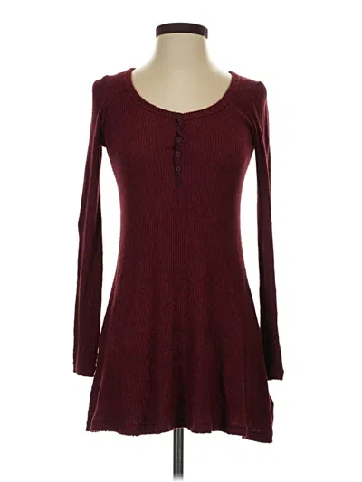 Pre-owned Bdg Casual Dress In Burgundy