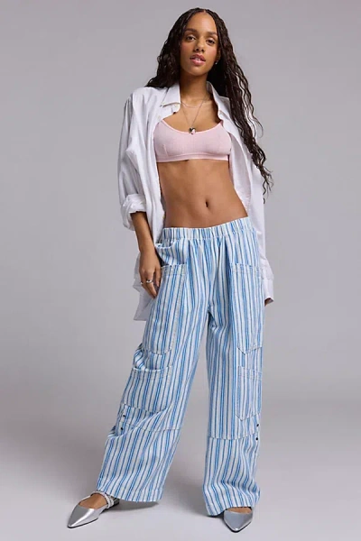 Bdg Charlie Printed Wide-leg Pant In Blue, Women's At Urban Outfitters