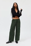 Bdg Charlie Printed Wide-leg Pant In Green, Women's At Urban Outfitters