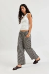 Bdg Charlie Gingham Wide-leg Pant In Ivory/black, Women's At Urban Outfitters