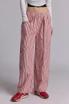 Bdg Charlie Printed Wide-leg Pant In Light Red, Women's At Urban Outfitters In Light Red