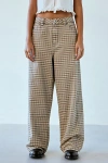 Bdg Check Canvas Mid-rise Baggy Pant In Check, Women's At Urban Outfitters In Check