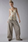 Bdg Check Canvas Mid-rise Baggy Pant In Check, Women's At Urban Outfitters