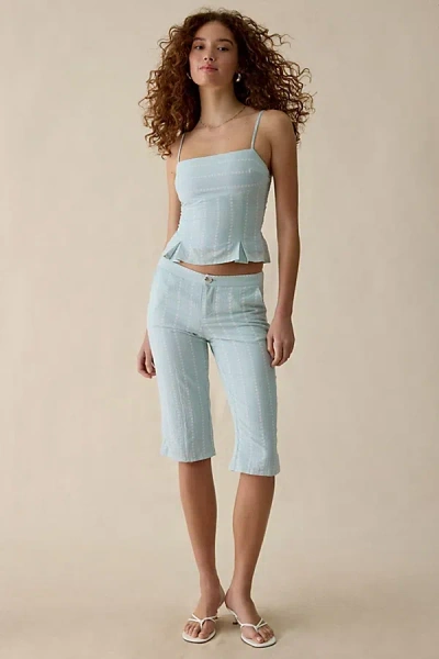 Bdg Check It Out Gingham Capri 2-piece Set Pant In Light Blue, Women's At Urban Outfitters