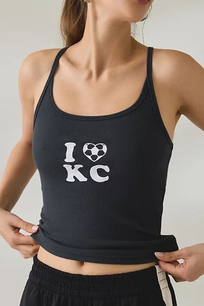 Bdg City Goals Off Duty Graphic Scoop Neck Cami In Kansas City, Women's At Urban Outfitters In Black