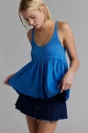 Bdg Colby Babydoll Tunic Tank Top In Blue, Women's At Urban Outfitters
