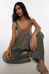 Bdg Colby Babydoll Tunic Tank Top In Grey, Women's At Urban Outfitters In Grey