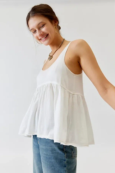 Bdg Colby Babydoll Tunic Tank Top In Ivory, Women's At Urban Outfitters