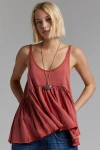 Bdg Colby Babydoll Tunic Tank Top In Rust, Women's At Urban Outfitters