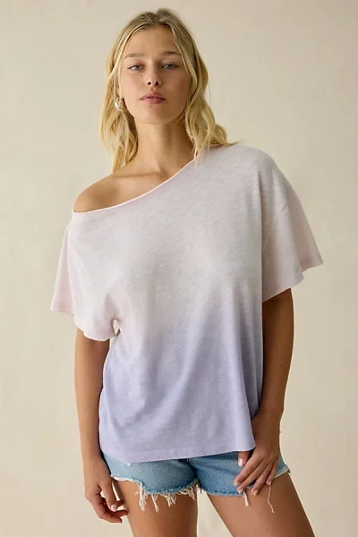 Bdg Courtney Off-the-shoulder Oversized Tee In Lilac, Women's At Urban Outfitters In Multi