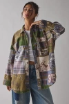 Bdg Cowboy Dan Patchwork Oversized Button-down Shirt In Brown, Women's At Urban Outfitters In Brown