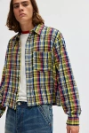 Bdg Cropped Plaid Flannel Shirt Top, Men's At Urban Outfitters In Multicolor