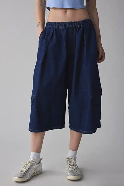 Bdg Dallas Baggy Denim Cropped Utility Pant In Rinsed Denim, Women's At Urban Outfitters