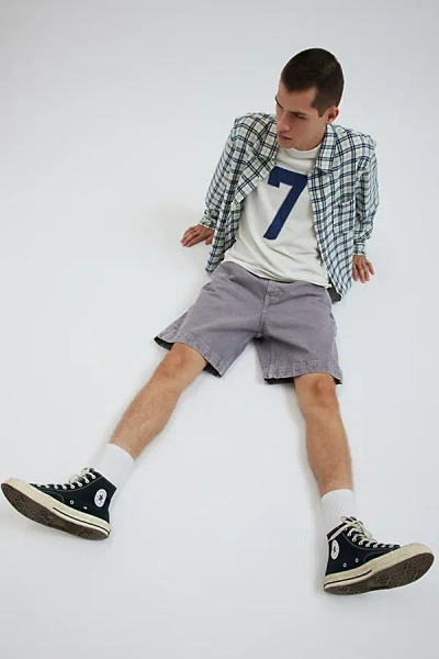 Bdg Denim Utility Jort In Violet, Men's At Urban Outfitters In Boulevard Wash