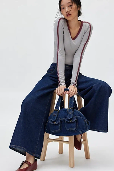 Bdg Denim Duffle Shoulder Bag In Raw Denim, Women's At Urban Outfitters