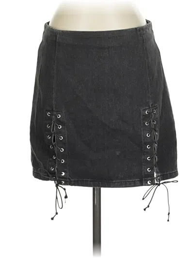 Pre-owned Bdg Denim Skirt In Black