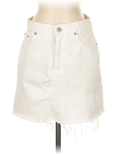 Pre-owned Bdg Denim Skirt In White