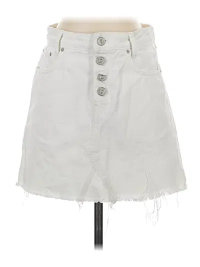 Pre-owned Bdg Denim Skirt In White