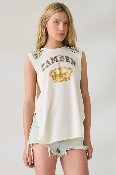 Bdg Desert Angel Embellished Graphic Side-split Muscle Tee In Neutral, Women's At Urban Outfitters