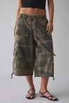Bdg Detroit Low-rise Baggy Cropped Cargo Pant In Camo, Women's At Urban Outfitters In Camo