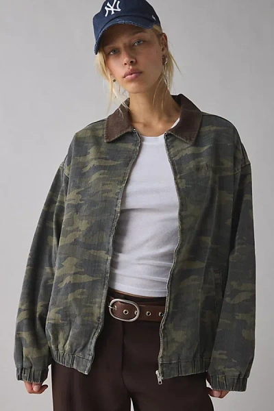 Bdg Dex Printed Canvas Workwear Jacket In Green Camo, Women's At Urban Outfitters In Multi