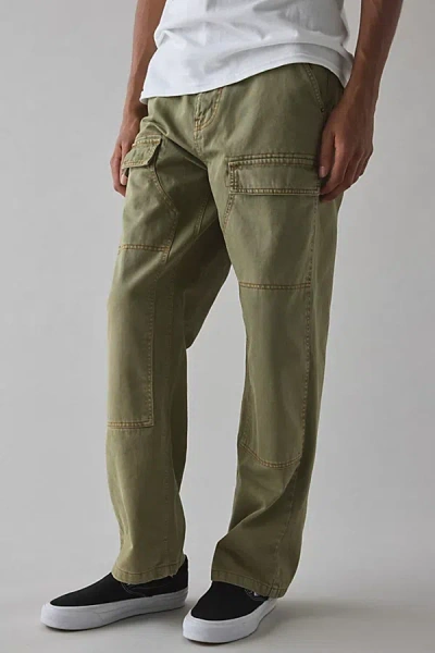 Bdg Double Knee Baggy Skate Cargo Jean In Olive, Men's At Urban Outfitters In Green