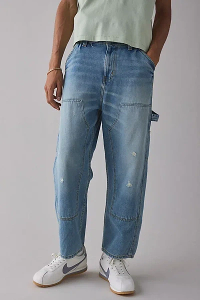 Bdg Double Knee Cropped Skate Fit Jean In Titanium Wash, Men's At Urban Outfitters
