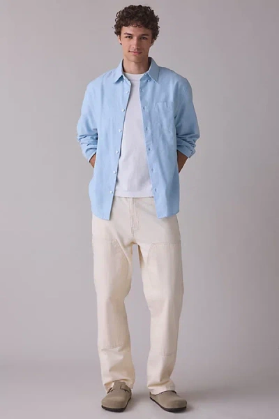 Bdg Double Knee Relaxed Straight Jeans In Ivory, Men's At Urban Outfitters In White