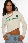 Bdg Emmett Graphic Cable Knit Pullover Sweater In Neutral, Women's At Urban Outfitters In Neutral