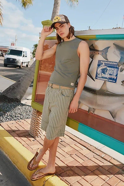 Bdg Engineered Stripe Short In White, Men's At Urban Outfitters