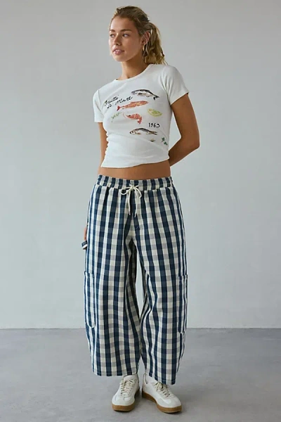 Bdg Eva Canvas Wide Leg Crop Pant In Blue, Women's At Urban Outfitters
