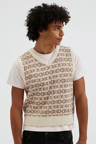 Bdg Fairisle Sweater Vest In Pink, Men's At Urban Outfitters
