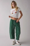 Bdg Fast Track Low-rise Crop Nylon Pant In Green At Urban Outfitters In Green