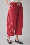 Bdg Fast Track Low-rise Cropped Nylon Pant In Red At Urban Outfitters
