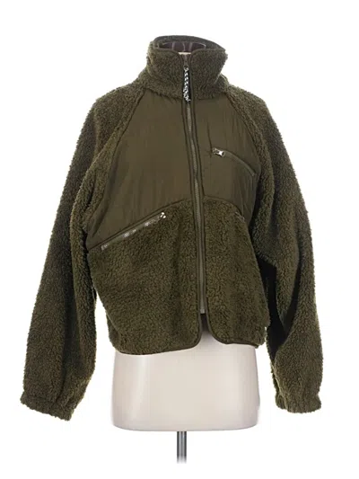 Pre-owned Bdg Faux Fur Jacket In Green