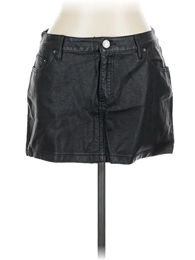 Pre-owned Bdg Faux Leather Skirt In Black