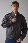 Bdg Faux Leather Zip Jacket In Chocolate, Men's At Urban Outfitters In Brown