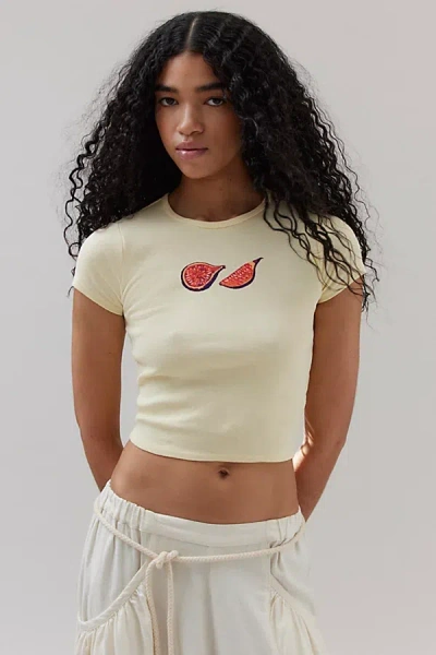 Bdg Fig Perfect Baby Tee In Cream, Women's At Urban Outfitters