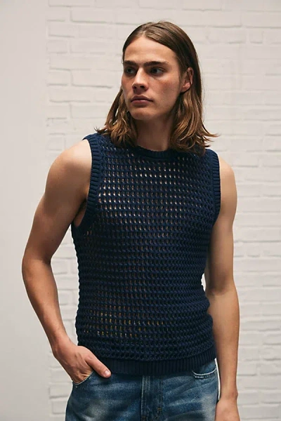 Bdg Focus Knit Tank Top In Black Iris, Men's At Urban Outfitters