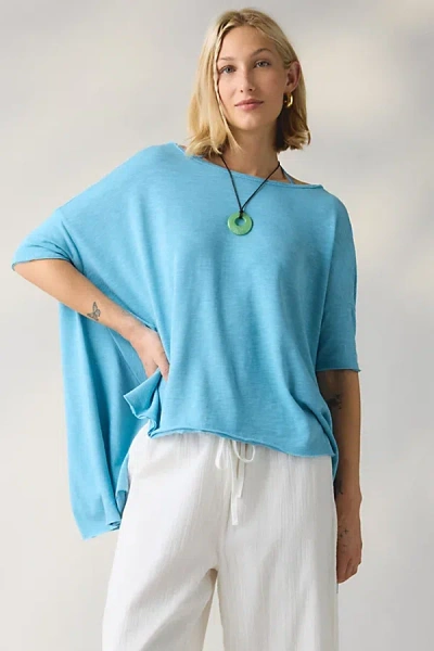 Bdg Frannie Flounce Boatneck Oversized Tee In Blue, Women's At Urban Outfitters