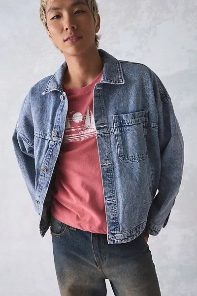 Bdg Frisco Boxy Denim Jacket In Light Blue, Men's At Urban Outfitters