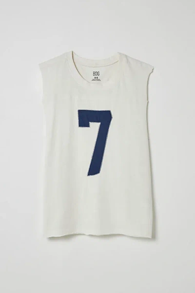 Bdg Game Day Cutoff Tee In White, Men's At Urban Outfitters